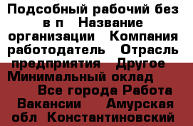 Подсобный рабочий-без в/п › Название организации ­ Компания-работодатель › Отрасль предприятия ­ Другое › Минимальный оклад ­ 16 000 - Все города Работа » Вакансии   . Амурская обл.,Константиновский р-н